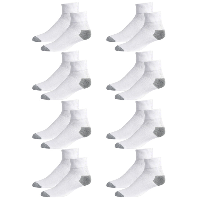 8 Pairs Men's Athletic Performance Running Socks Cotton Casual Wear White 10-13