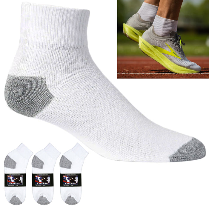 12 Pack Unisex Cotton Cushion Ankle Socks Athletic Performance Running 10-13 NEW