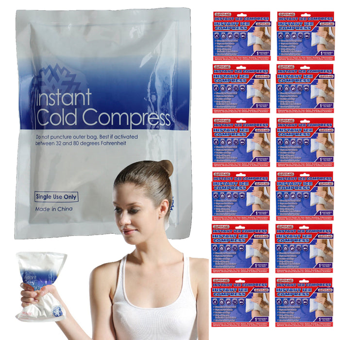 12 Pack Instant Ice Packs Bulk Cold Compress for Sprains Swelling First Aid Relief