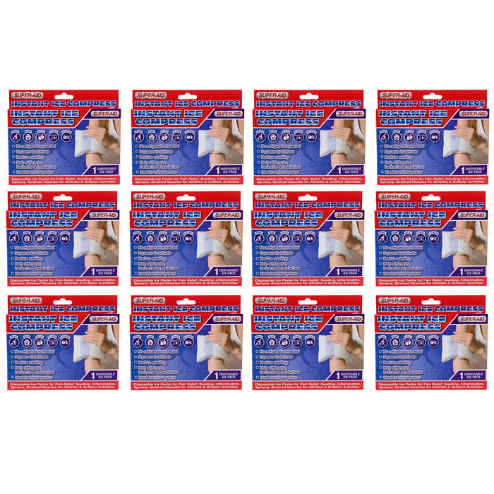 12 Pk Disposable Ice Compress Instant Cold Pack Injury Sprain First Aid Medical