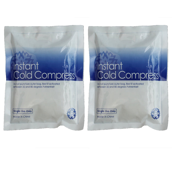 2 Pk Instant Ice Pack Cold Compress Disposable for Sprains Swelling Relief