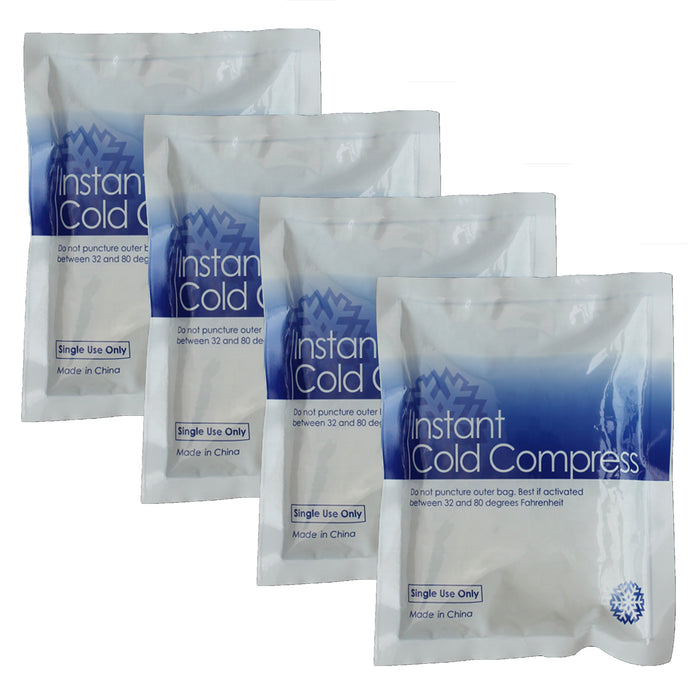 4 Pack Instant Ice Packs Disposable Cold Compress for Sprains Swelling Relief