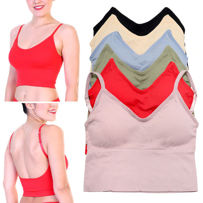 3 Pack Womens Padded Bralette Wireless Comfortable Bra Adjustable Strap Low Back