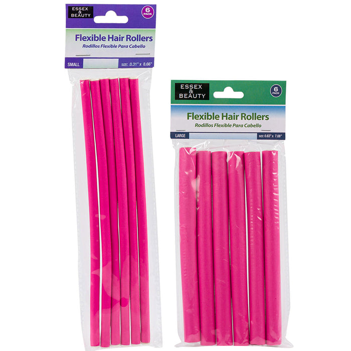 12 Pc Flexi Rods Curl Hair Rollers Perm Curlers Soft Foam Bend Large and Small