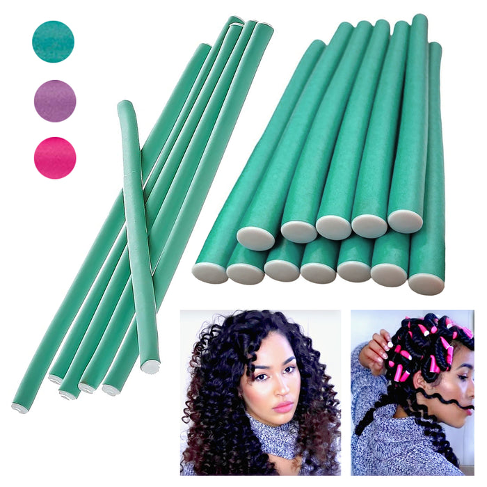 96 Pc Assorted Size Foam Twist Hair Rollers Flexi Rods Bendy Curl Soft Curlers