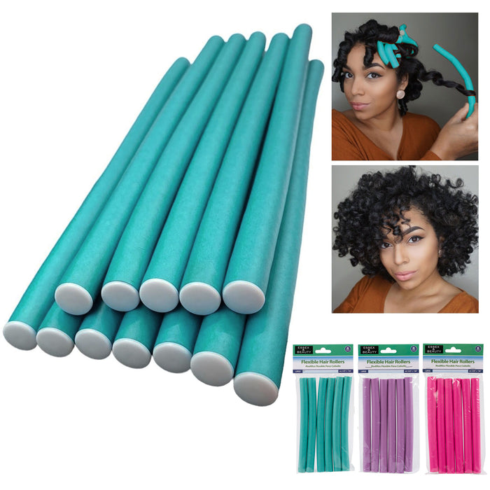 Operating Rods Contour Curl 12 Pc Flexible Curl Hair Rollers Perm Rods Flexi Curlers