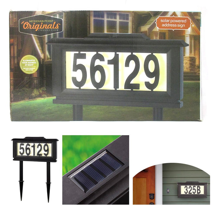 Solar Powered Address Sign Night Light Home House Number Illuminated Display LED