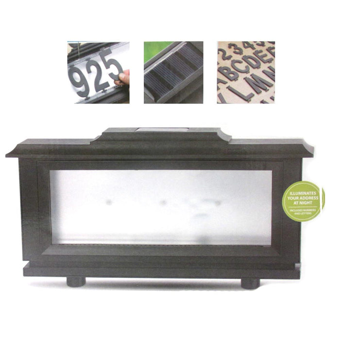 Solar Powered Address Sign Night Light Home House Number Illuminated Display LED