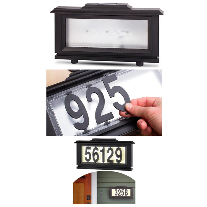 Solar Powered Address Sign Night Light Home House Number Illuminated Display LED