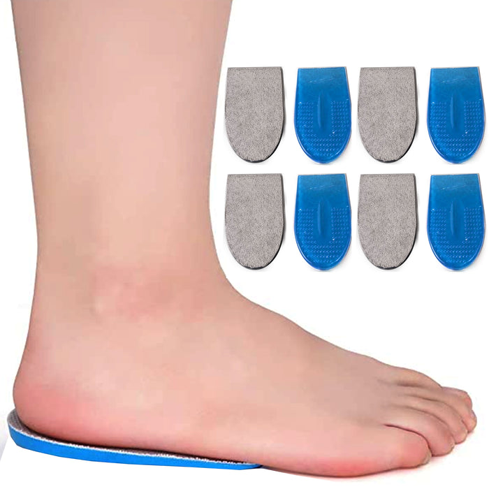 4 Pairs Men's Gel Heel Cushion Massaging Inserts Insole Shoes Comfort Sizes 8-13