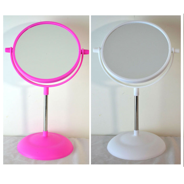 1 Dual Sided Vanity Makeup Mirror Tabletop 5X Magnifying Swivel Round Portable