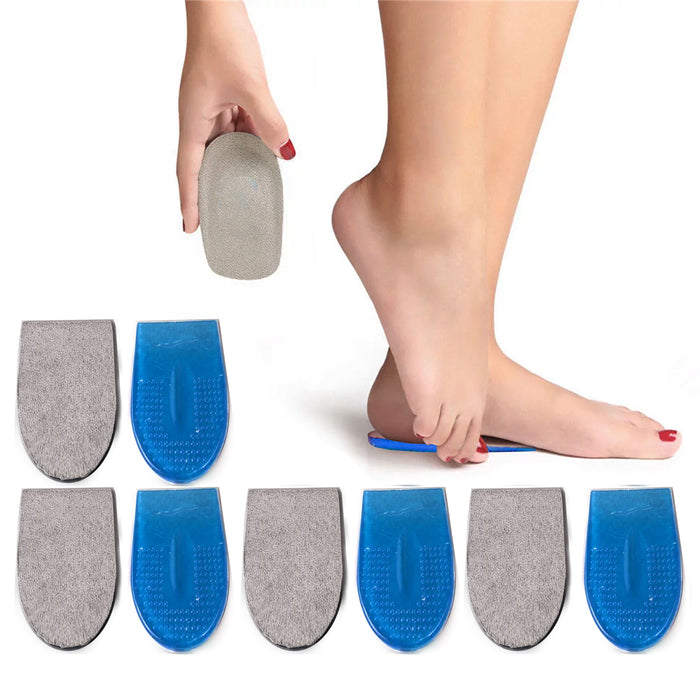 4 Pairs Women Gel Heel Cushion Massaging Inserts Insole Pad Any Shoes Sizes 6-10