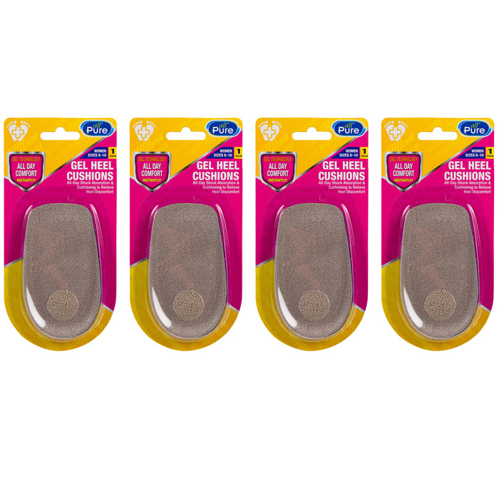 4 Pairs Women Gel Heel Cushion Massaging Inserts Insole Pad Any Shoes Sizes 6-10