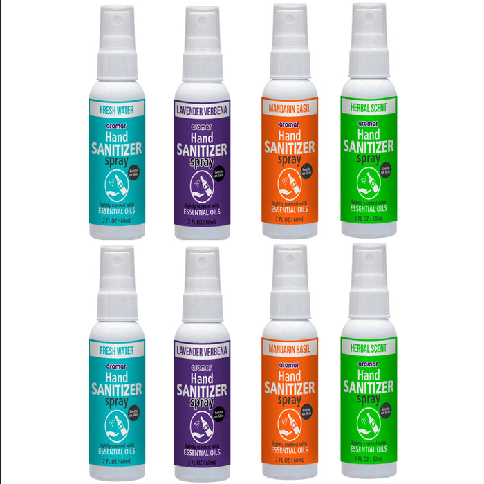 8 X Fresh Lightly Scented Hand Sanitizer Spray Gentle Essential Oils Moisturizer