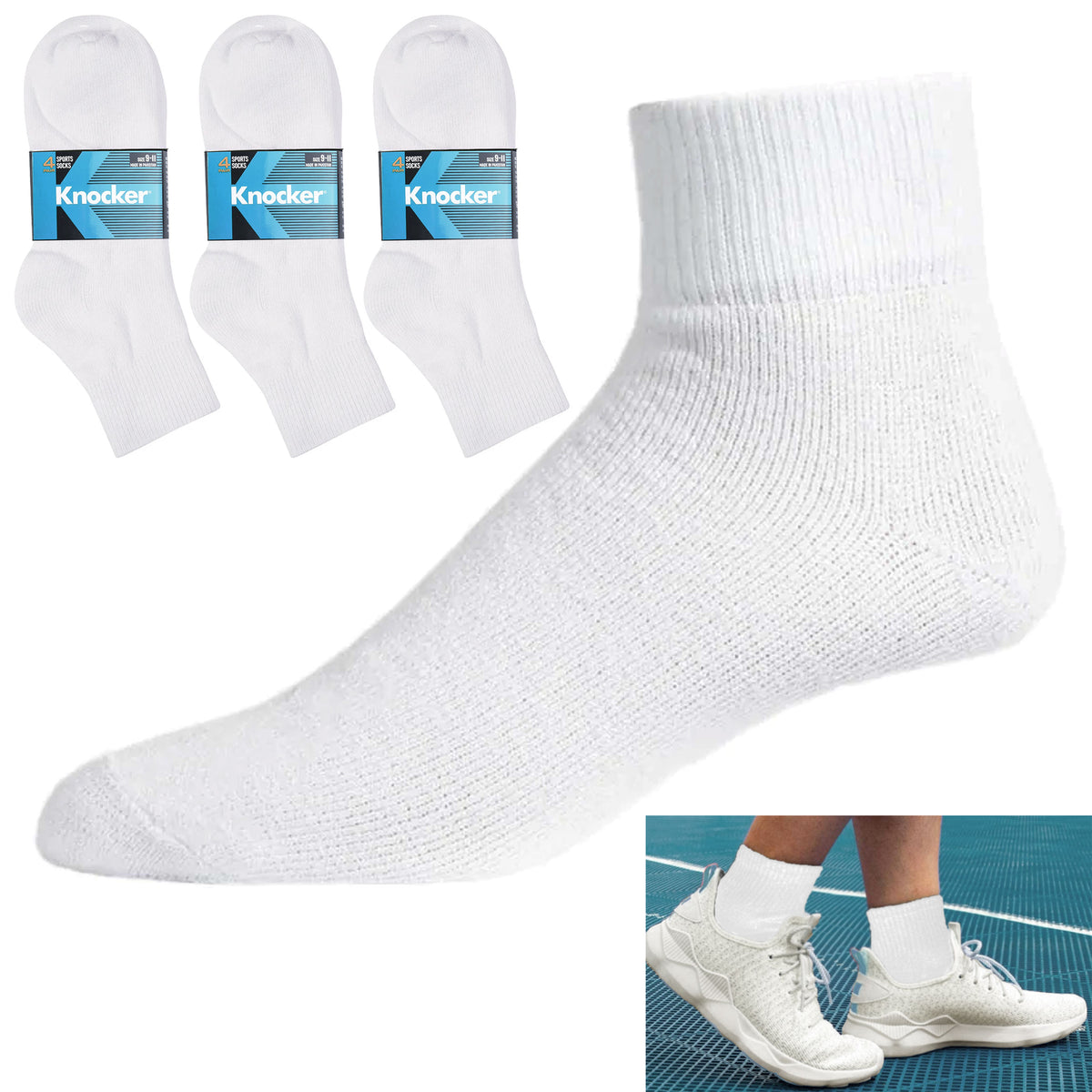 12 Pairs Men's Athletic Socks Ankle/Quarter Crew Men's Sports Socks