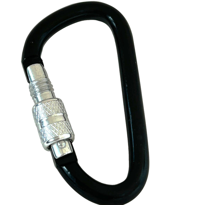 2 Pack Aluminum Locking Carabiner 2 5/8" Lightweight D Ring Screw Lock Keychain