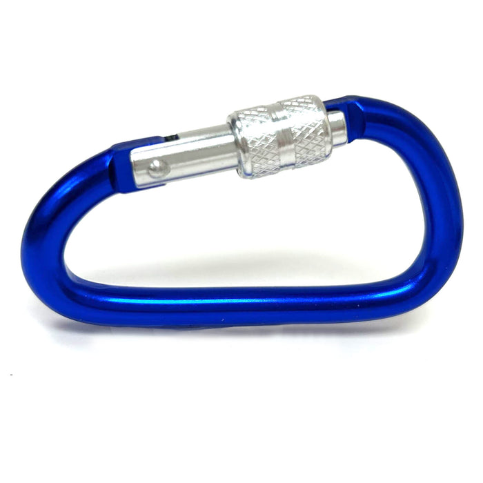 20 Lightweight Aluminum Locking Carabiner 2 5/8" D Ring Screw Lock Clip Keychain