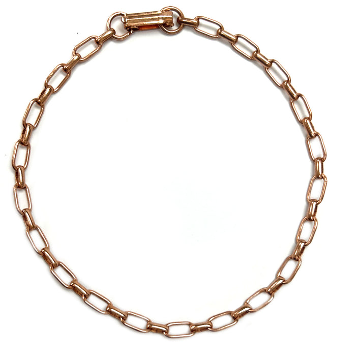 1 Pure Copper Link Bracelet Chain Men Women Adjustable Handmade Wellness Jewelry