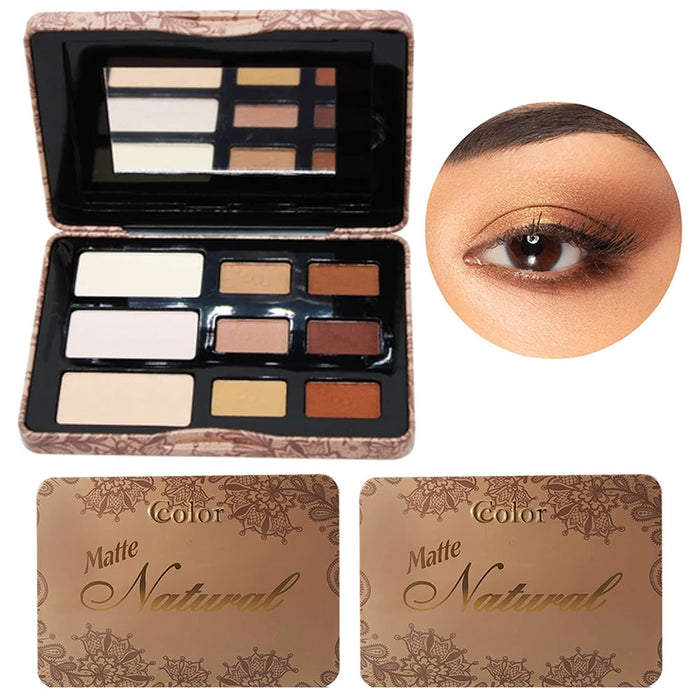 2 Pk Eyeshadow Palette 9 Color Soft Natural Neutral Shades Matte Makeup Cosmetic