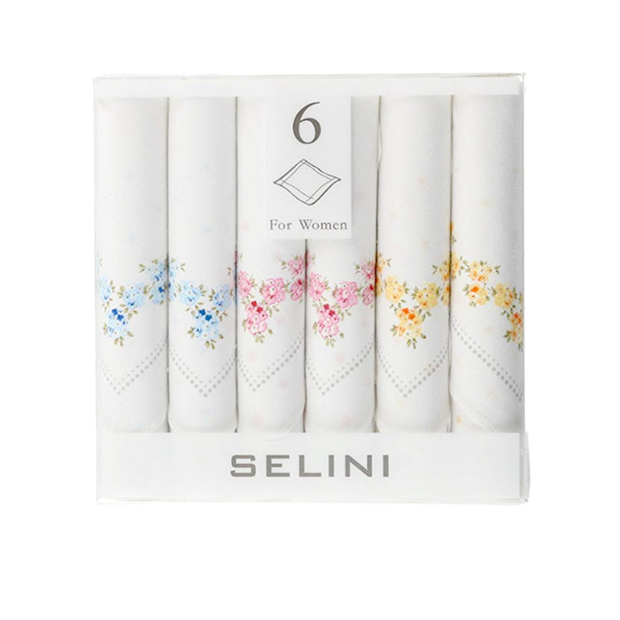 6 X Womens Handkerchiefs 100% Cotton Pocket Solid Fancy Ladies Suit Hankie Set
