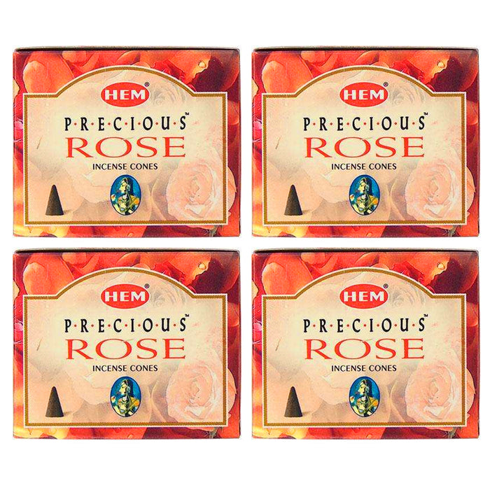 40 Hem Precious Rose Scent Incense Cones Backflow Smoke Tower Natural Fragrance