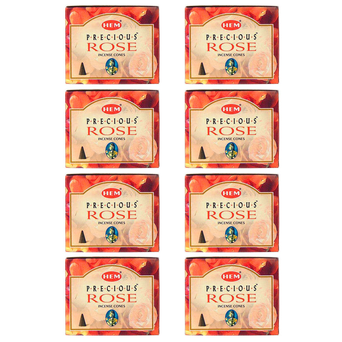 80 Ct Backflow Incense Burner Cones Hem Precious Rose Scent Smoke Natural Flower