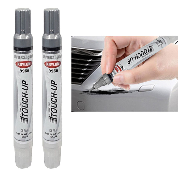 2 Auto Touch Up Scratch Repair Marker Paint Pen Car Universal Silver And Clear