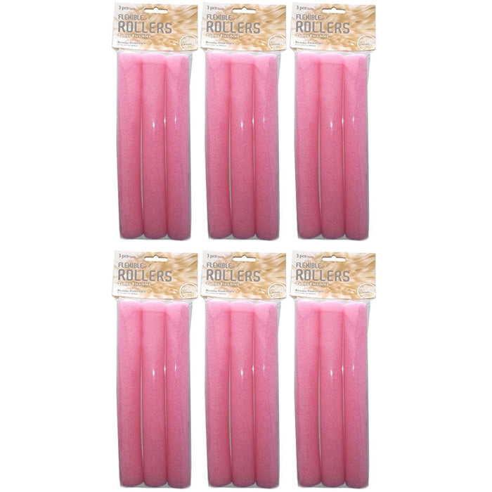 18 Jumbo Hair Rollers Perm Rods Flexi Curlers Soft Foam Curls Tool Salon Styling