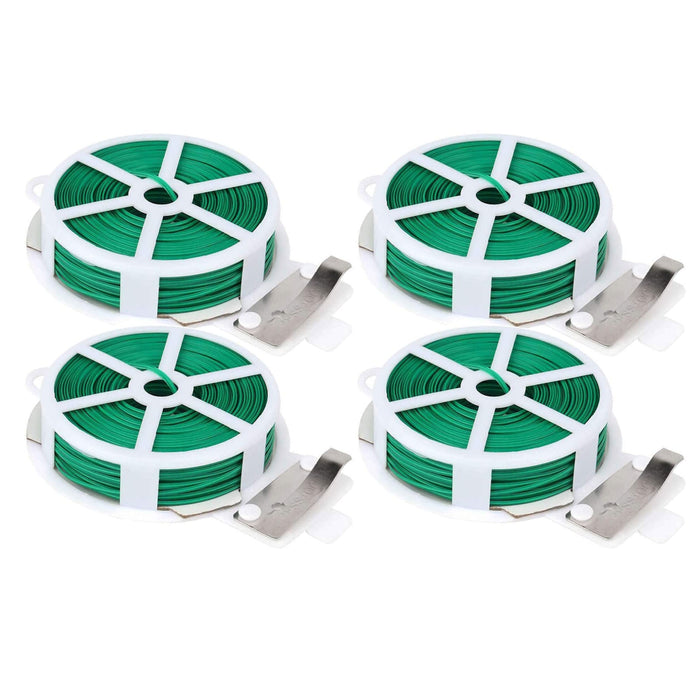 4 Pc Gardening Twist Tie With Cutter 66ft Rolls Zip Cable Cord Wire Organization