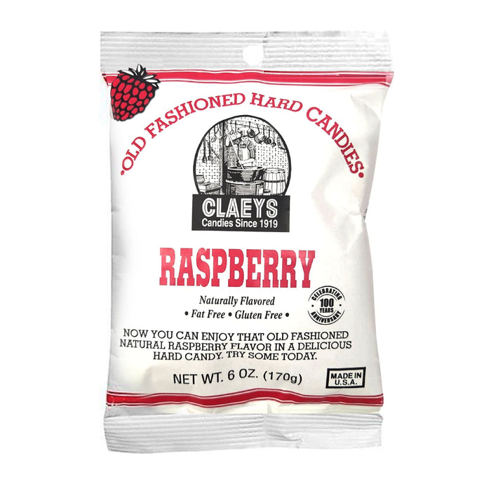 1 Bag Claeys Raspberry Hard Candy Old Fashioned Natural Drops Flavor Candies 6oz