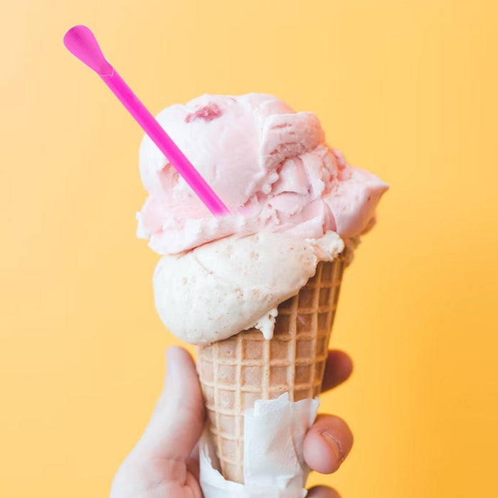 80ct Snow Cone Spoon Straws Multicolor Slush Shaved Icy Smoothie Drinking Party