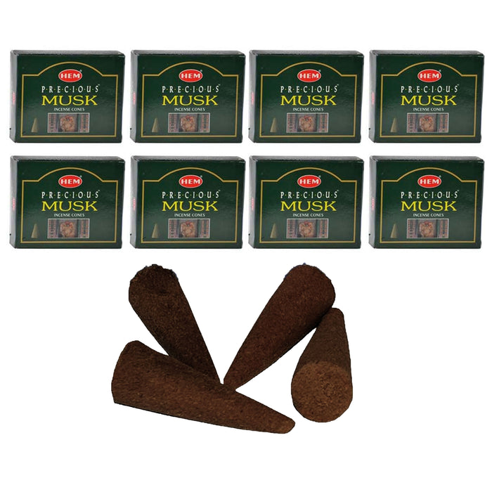 80 Hem Musk Scent Incense Cones Backflow Bullet Burner Smoke Tower Natural Aroma