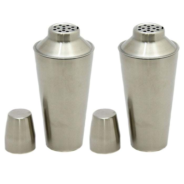 2 Stainless Steel Cocktail Shaker Bartender Martini Mixer Liquor Pourer Bar 25oz