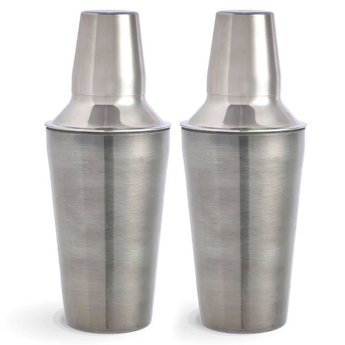 2 Stainless Steel Cocktail Shaker Bartender Martini Mixer Liquor Pourer Bar 25oz