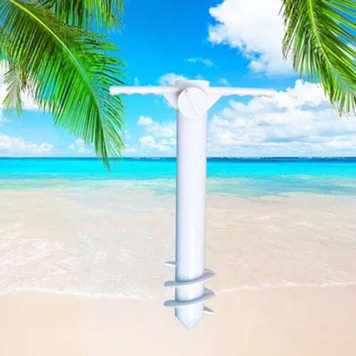 2 X Heavy Duty Ground Spike Beach Umbrella Anchor Flag Holder Spiral Stake Stand