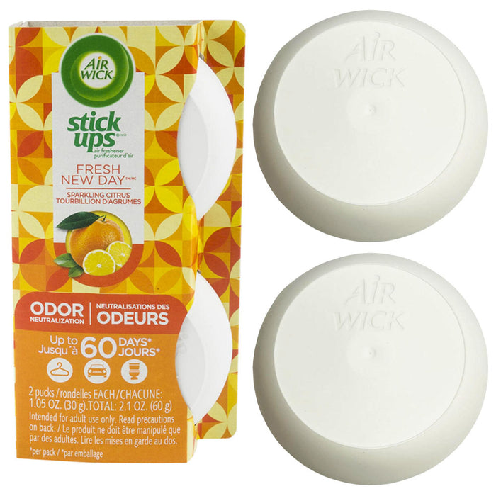 2 Pack Air Wick Stick Ups Air Freshener Trash Odor Eliminator Citrus Scent Aroma