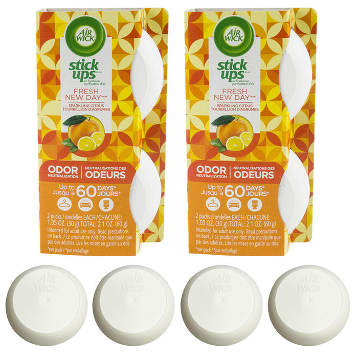 4 Pack Air Wick Stick Ups Air Freshener Aroma Citrus Scent Aroma Odor Eliminator