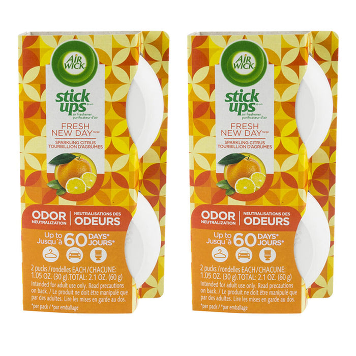 4 Pack Air Wick Stick Ups Air Freshener Aroma Citrus Scent Aroma Odor Eliminator