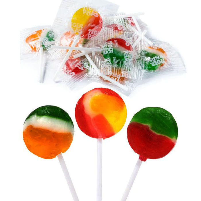 6 Bags Assorted Flat Lollipops Tiger Pops Suckers Candies Hard Candy Party 3.5oz