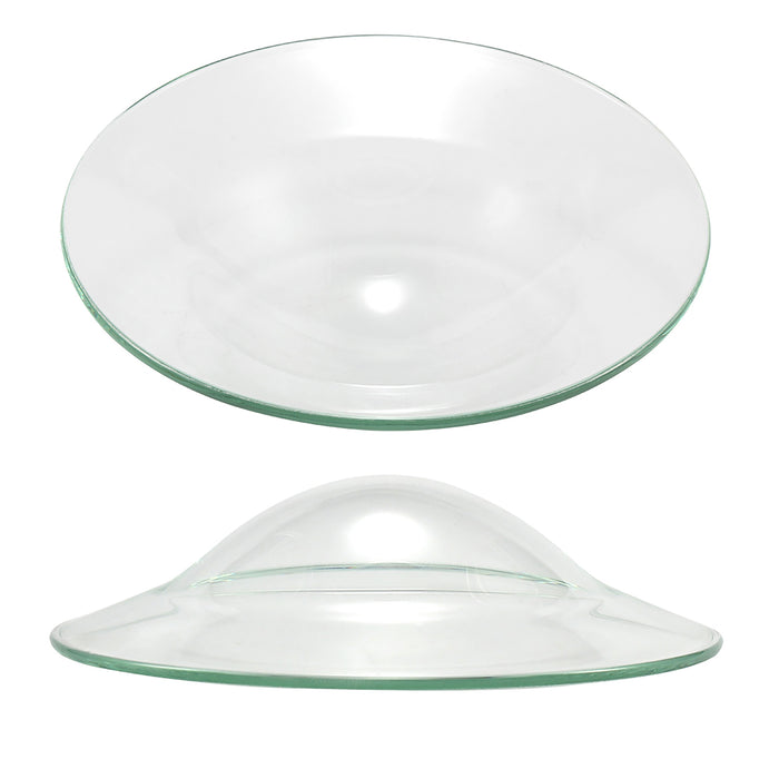 4 Replacement Round Dish Bowl Lid Oil Warmer Tart Burners 4 1/2 Inch Clear Glass