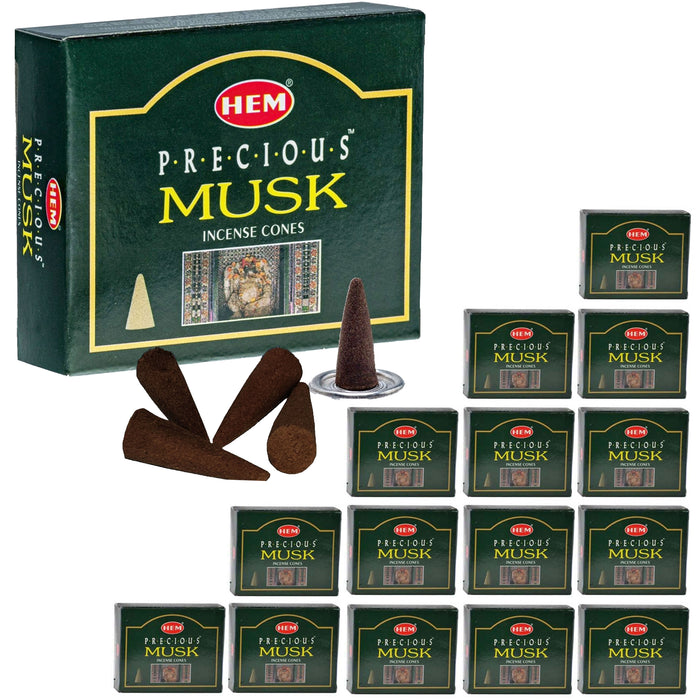 160 Ct Hem Musk Fragrance Incense Cones Handmade Backflow Waterfall Smoke Burner