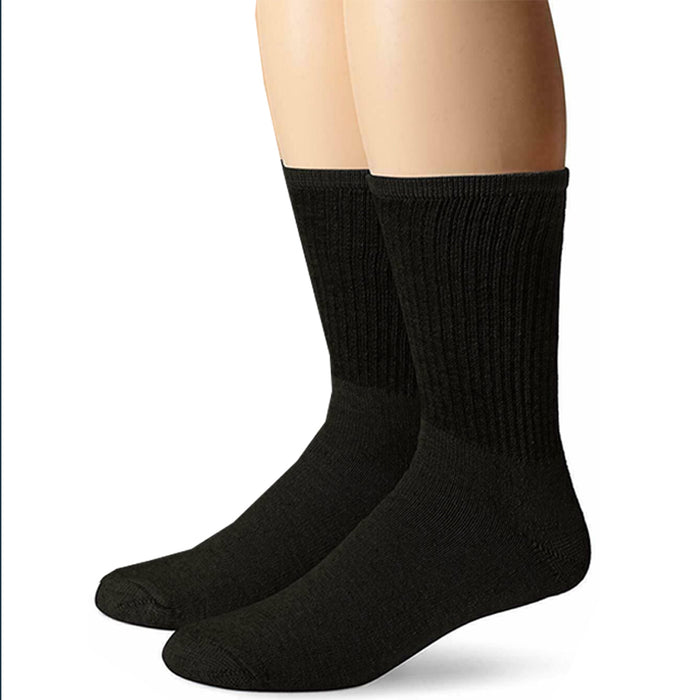 4 Pairs Mens Black Cushioned Socks Sport Athletic Calf Plain Work Cotton 10-13
