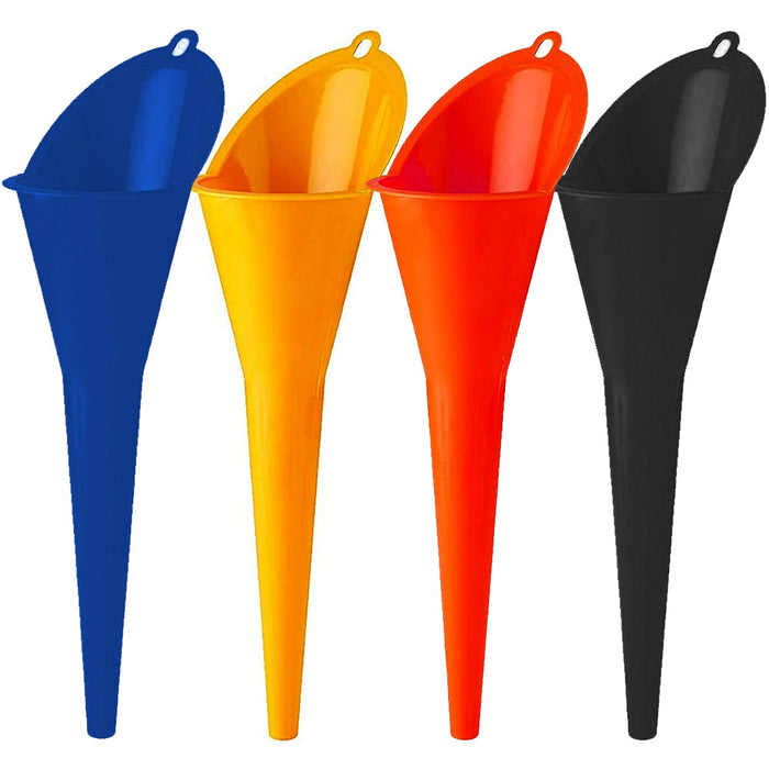 2 Pc 11" Long Neck Stem Funnel Transmission Filler Engine Oil Liquid Fluid Fuel