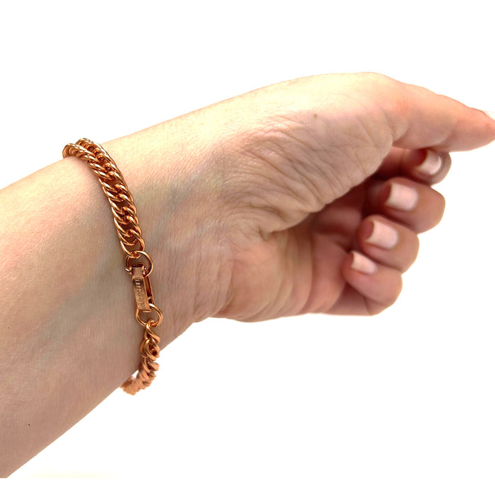 1 Pure Solid Copper Cuban Curb Link Bracelet Rider Chain Wellness Jewelry Gift