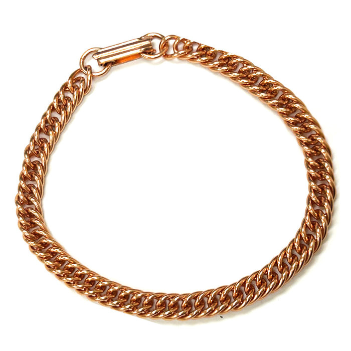 1 Pure Solid Copper Cuban Curb Link Bracelet Rider Chain Wellness Jewelry Gift