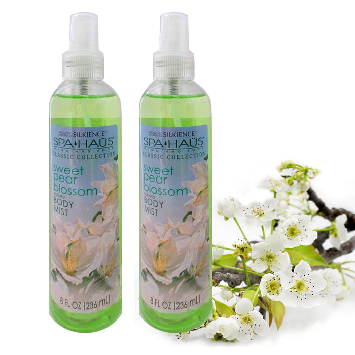 2 Sweet Pear Blossom Scented Body Spray Mist Splash Bath Fragrance Perfume 8oz