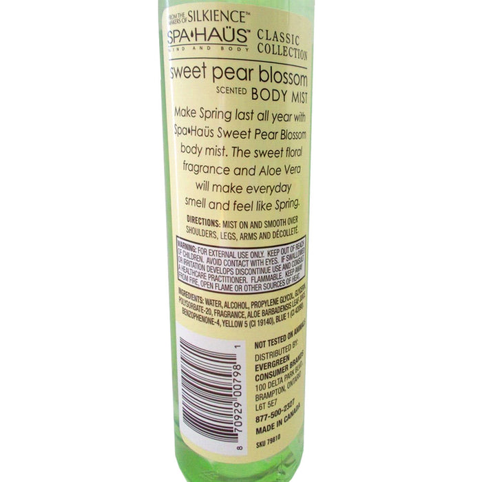 4 Women's Sweet Pear Blossom Spray Mist Body Splash Perfume Bath Fragrance 8oz