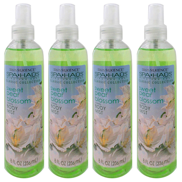 4 Women's Sweet Pear Blossom Spray Mist Body Splash Perfume Bath Fragrance 8oz
