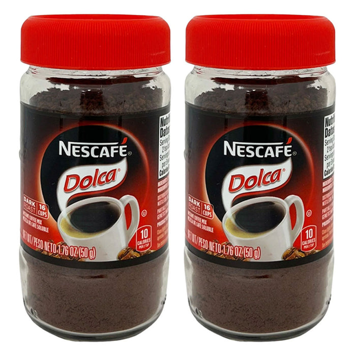2 Pc Nescafe Coffee Dolca Dark Roast Instant Mix Caramel Flavor Ground Cafe 50g