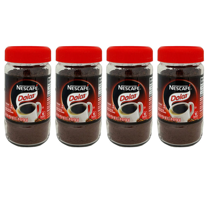 4 Pc Nescafe Instant Coffee Mix Dolca Dark Roast Ground Cafe Caramel Flavor 50g